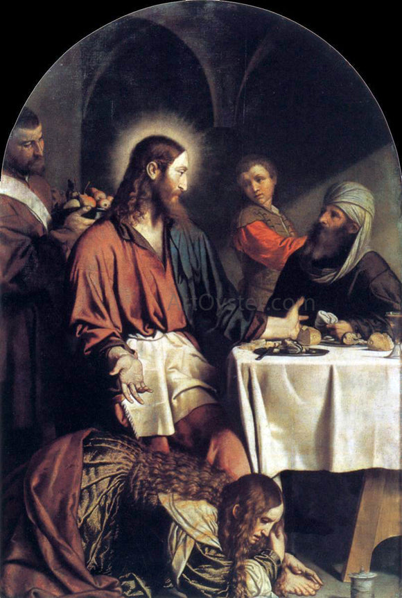  Moretto Da Brescia Supper in the House of Simon Pharisee - Canvas Art Print