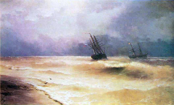  Ivan Constantinovich Aivazovsky Surf near coast of Crimea - Canvas Art Print