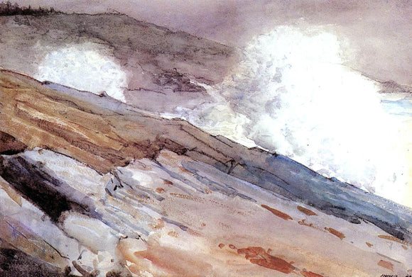 Winslow Homer Surf on Cliffs - Canvas Art Print