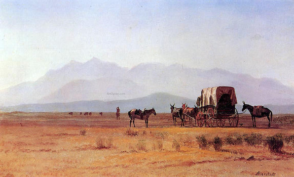  Albert Bierstadt Surveyor's Wagon in the Rockies - Canvas Art Print