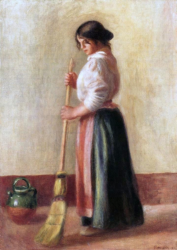  Pierre Auguste Renoir Sweeper - Canvas Art Print