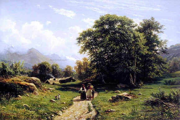  Ivan Ivanovich Shishkin Swiss Landscape - Canvas Art Print