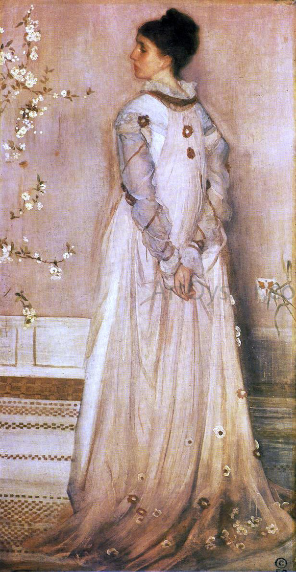  James McNeill Whistler Symphony in Flesh Colour and Pink: Portrait of Mrs. Frances Leyland - Canvas Art Print