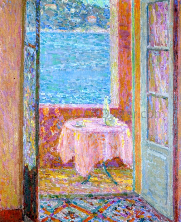  Henri Le Sidaner Table by the Sea, Villefranche-sur-Mer - Canvas Art Print