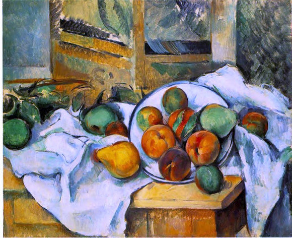  Paul Cezanne Table, Napkin and Fruit - Canvas Art Print