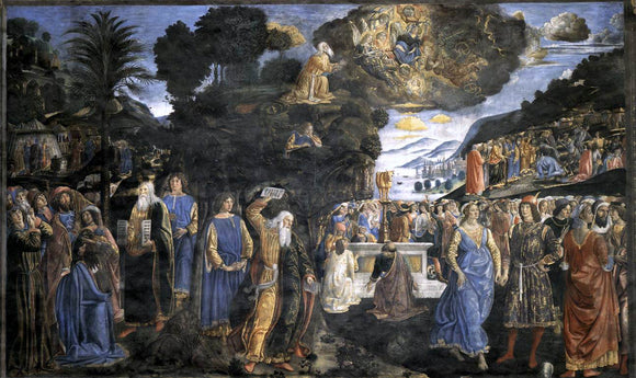  Cosimo Rosselli Tables of the Law with the Golden Calf - Canvas Art Print