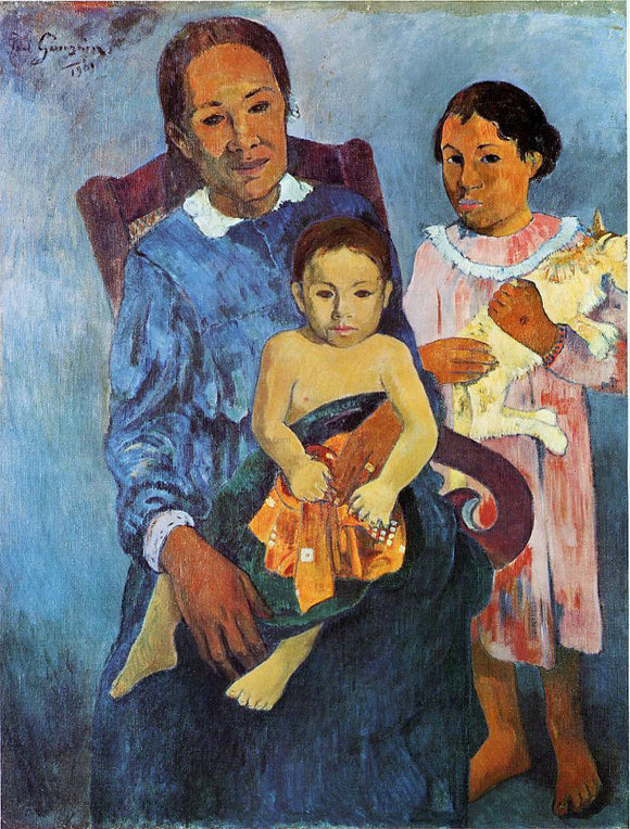  Paul Gauguin A Tahitian Woman and Two Children - Canvas Art Print