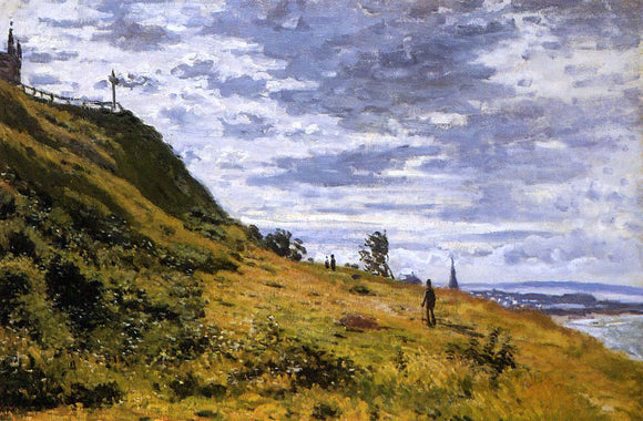  Claude Oscar Monet Taking a Walk on the Cliffs of Sainte-Adresse - Canvas Art Print