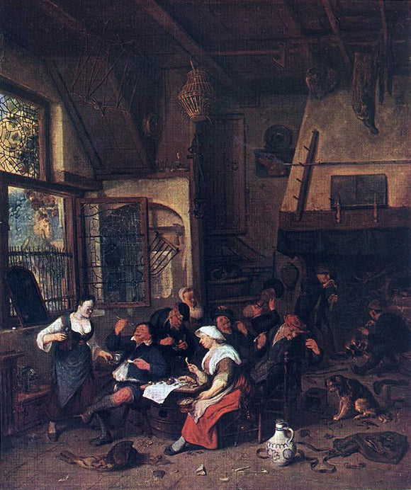  Cornelis Dusart Tavern Scene - Canvas Art Print