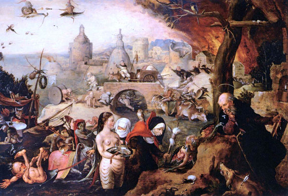  Pieter Huys Temptation of St Anthony - Canvas Art Print