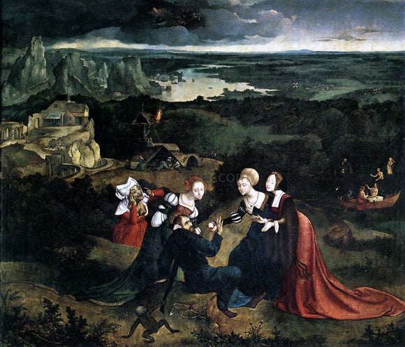  Joachim Patenier Temptation of St Anthony - Canvas Art Print