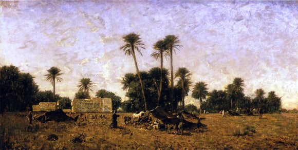  Eugene Fromentin Tents of the Smalah of Si-Hamed-Bel-Hadj, Sahara - Canvas Art Print