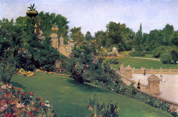  William Merritt Chase A Terrace at the Mall, Cantral Park - Canvas Art Print