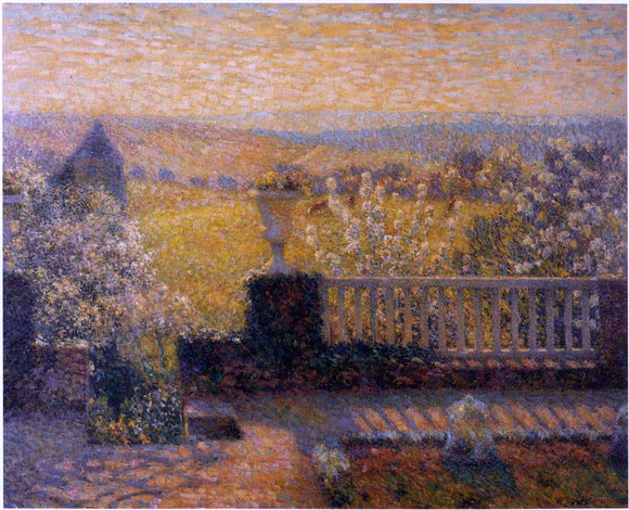  Henri Le Sidaner Terrace in Springtime - Canvas Art Print