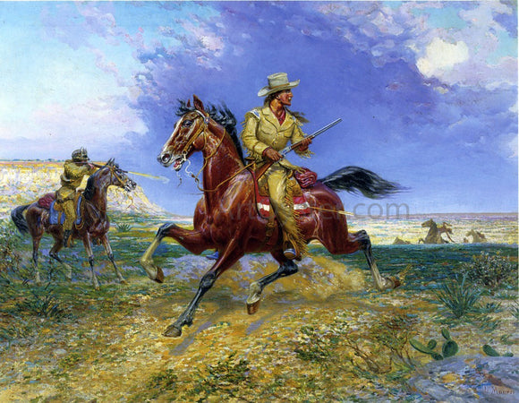  Louis Maurer Texas Jack - Canvas Art Print
