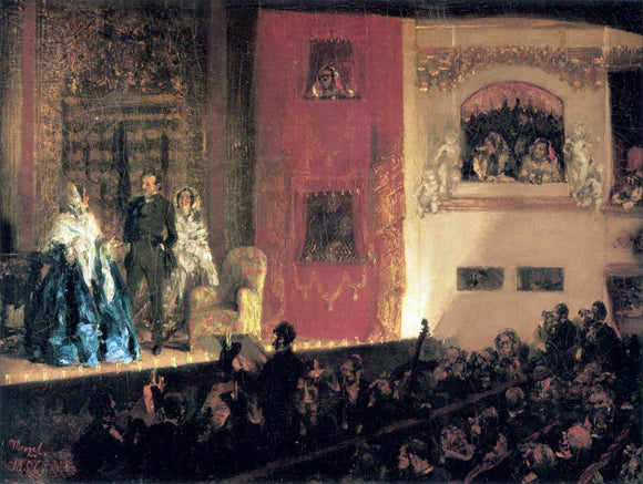  Adolph Von Menzel Theatre du Gymnase - Canvas Art Print