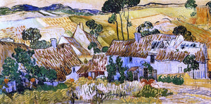  Vincent Van Gogh Thatched Houses against a Hill - Canvas Art Print