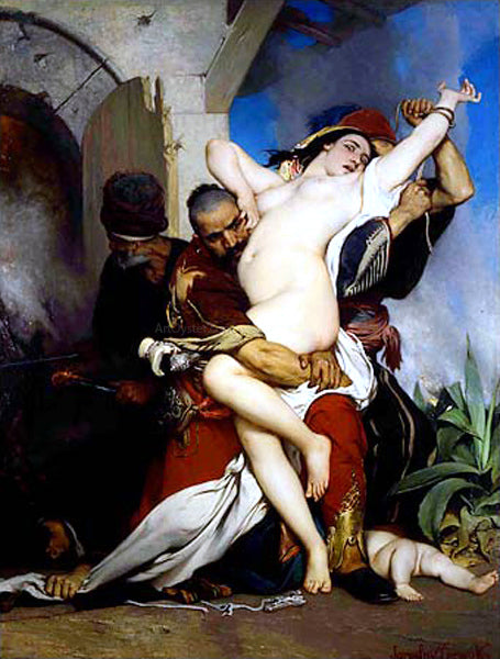  Jaroslav Cermak The Abduction of a Herzegovenian Woman - Canvas Art Print