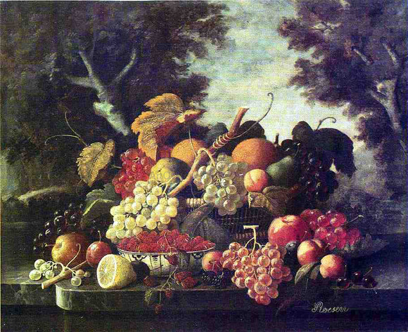 Severin Roesen The Abundance of Fruit - Canvas Art Print