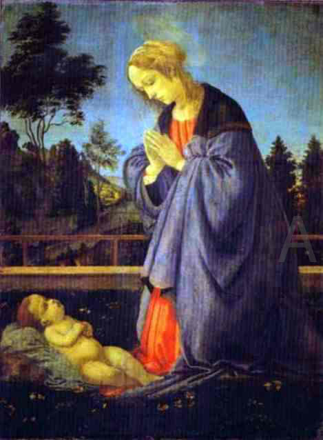  Filippino Lippi The Adoration of the Child - Canvas Art Print