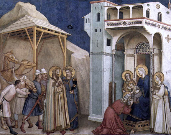  Giotto Di Bondone The Adoration of the Magi (North transept, Lower Church, San Francesco, Assisi) - Canvas Art Print