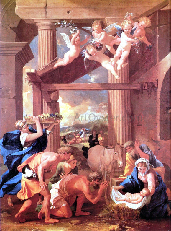  Nicolas Poussin The Adoration of the Shepherds - Canvas Art Print
