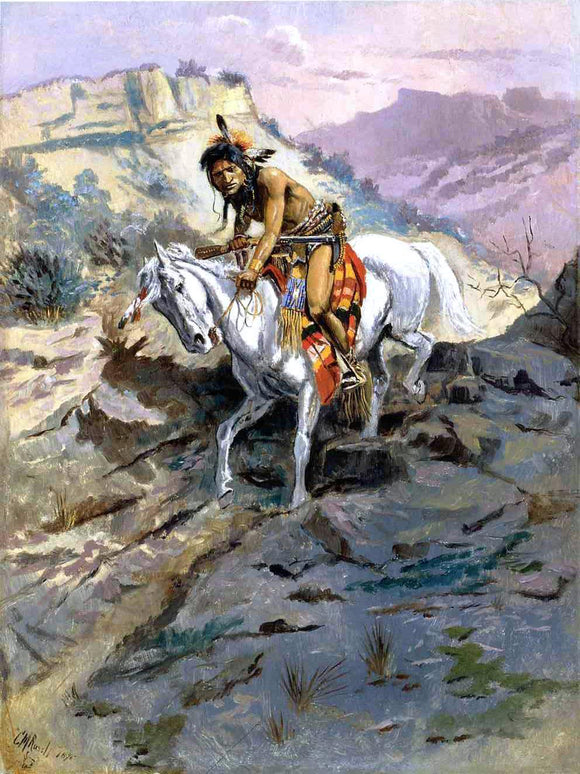  Charles Marion Russell An Alert - Canvas Art Print