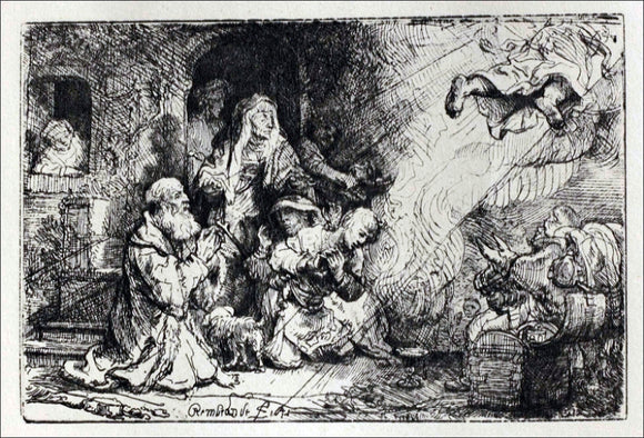  Rembrandt Van Rijn The Angel Asceding from Tobit and his Family - Canvas Art Print