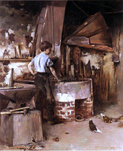  Theodore Robinson The Apprentice Blacksmith - Canvas Art Print