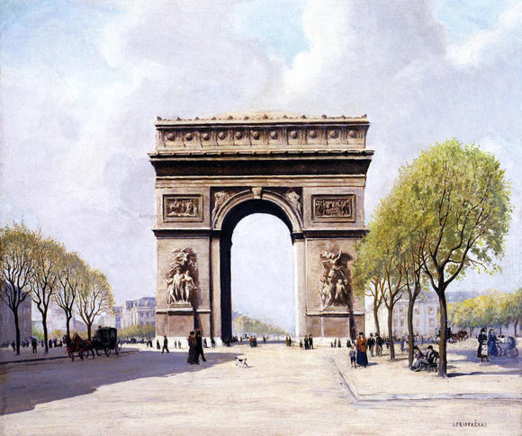 Jean-Francois Raffaelli The Arc de Triomphe - Canvas Art Print