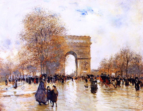  Jean-Francois Raffaelli The Arc de Triomphe, Autumn Effect - Canvas Art Print