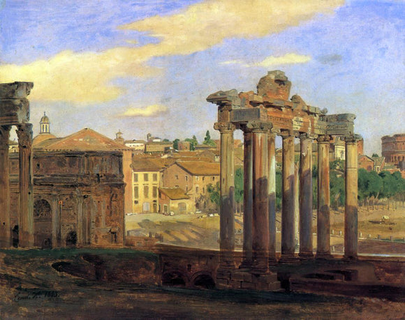  Constantin Hansen The Arch of Septumius Severus and the Temple of Concord - Canvas Art Print