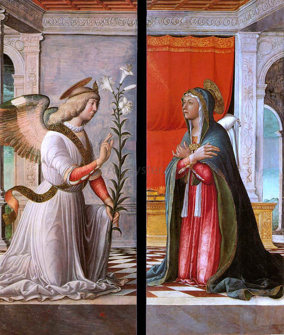  Jacopo Da montagnana The Archangel Gabriel and the Virgin Annunciate - Canvas Art Print