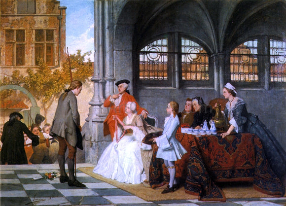  Auguste Serrure The Archer's Prize - Canvas Art Print