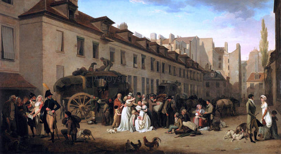  Louis Leopold Boilly The Arrival of a Stage-Coach in the Courtyard of the Messageries - Canvas Art Print