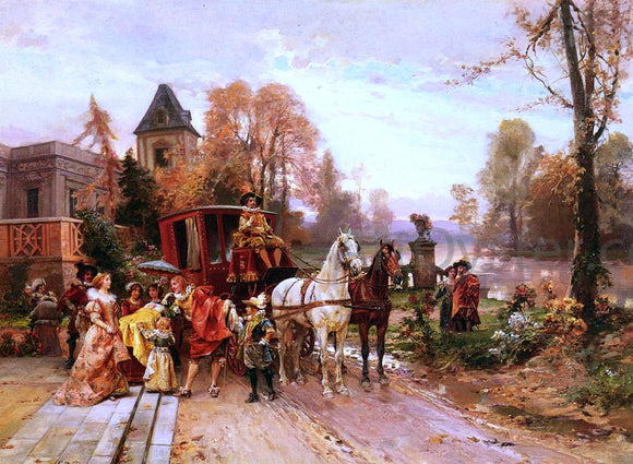  Cesare-Auguste Detti The Arrival of the Baby - Canvas Art Print