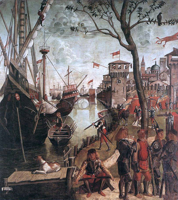  Vittore Carpaccio The Arrival of the Pilgrims in Cologne - Canvas Art Print