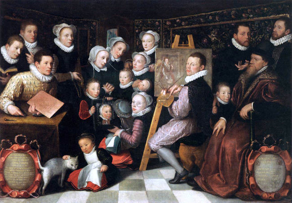  Otto Van Veen The Artist Painting, Surrounded by his Family - Canvas Art Print