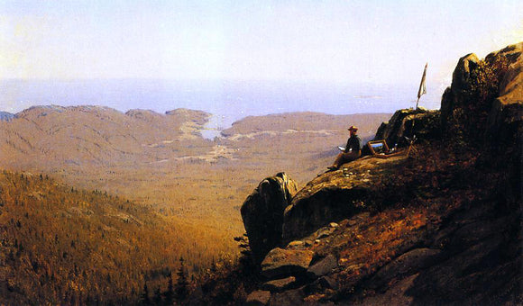  Sanford Robinson Gifford The Artist Sketching at Mount Desert, Maine - Canvas Art Print