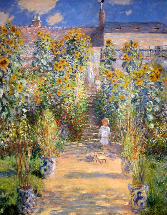  Claude Oscar Monet The Artist's Garden at Vetheuil - Canvas Art Print