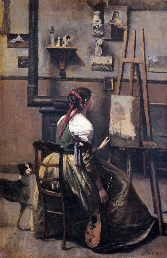  Jean-Baptiste-Camille Corot The Artist's Studio - Canvas Art Print