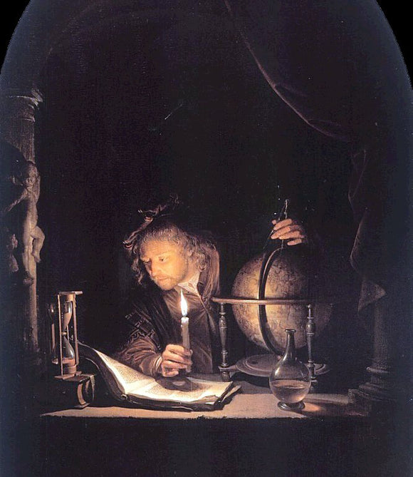  Gerrit Dou The Astronomer by Candlelight - Canvas Art Print