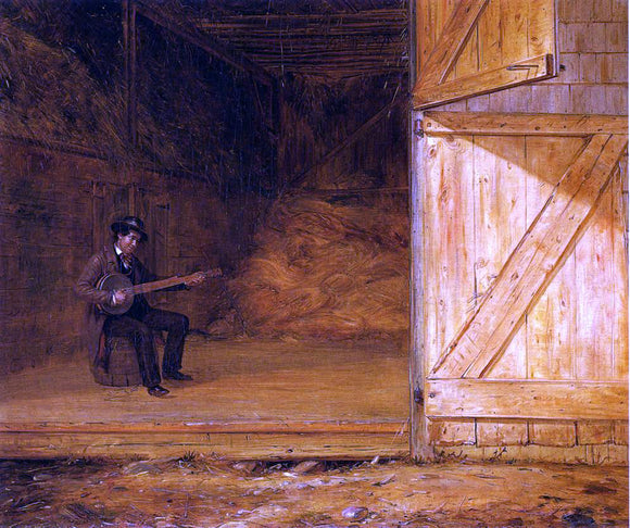  William Sidney Mount The Banjo Player in the Barn - Canvas Art Print