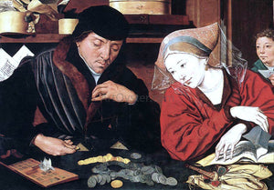  Marinus Van Reymerswaele The Banker and His Wife - Canvas Art Print