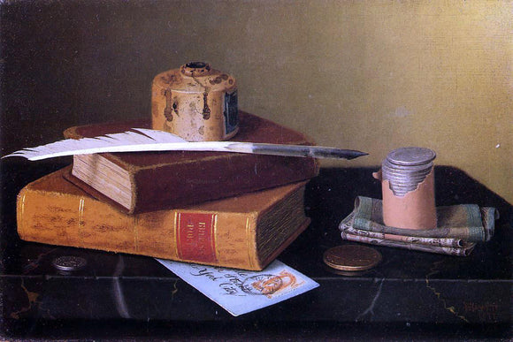  William Michael Harnett The Banker's Table - Canvas Art Print