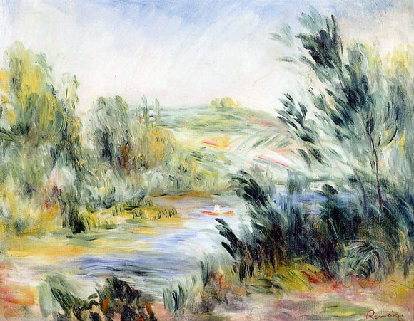  Pierre Auguste Renoir The Banks of a River, Rower in a Boat - Canvas Art Print