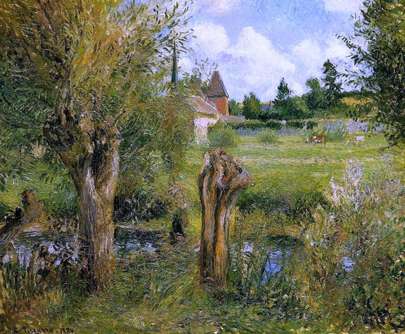  Camille Pissarro The Banks of the Epte at Eragny - Canvas Art Print