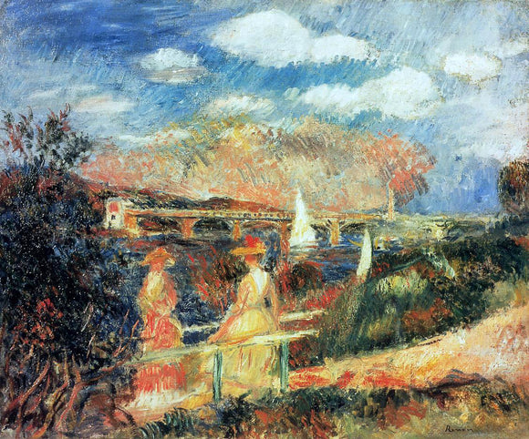  Pierre Auguste Renoir The Banks of the Seine at Argenteuil - Canvas Art Print