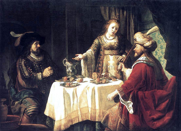  Jan Victors The Banquet of Esther and Ahasuerus - Canvas Art Print