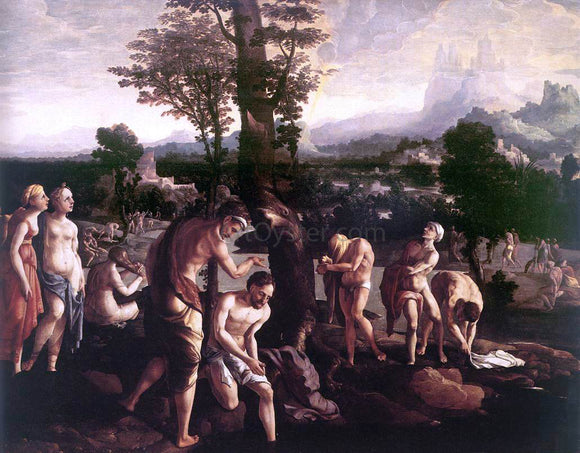  Jan Van Scorel The Baptism of Christ - Canvas Art Print